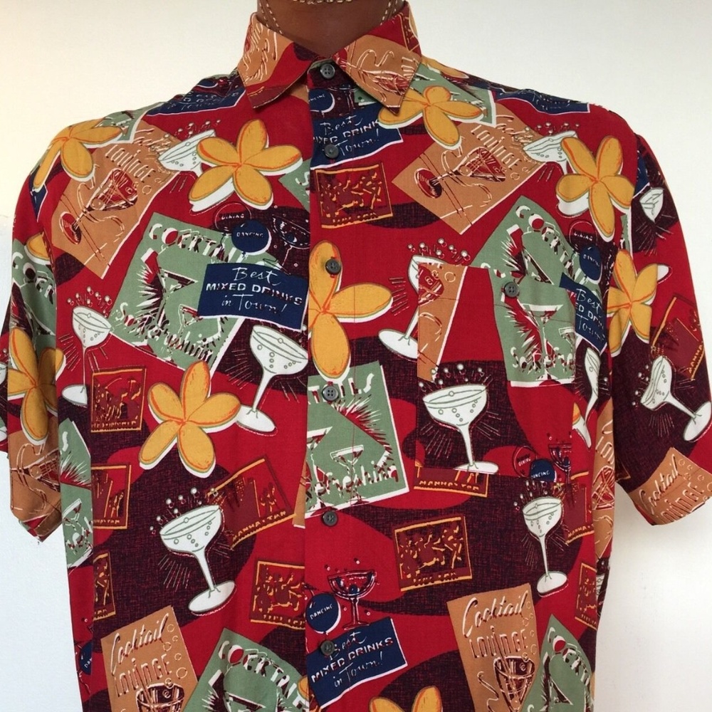 John Henry Hawaiian Camp Rayon Multi-Color XXL 3XL